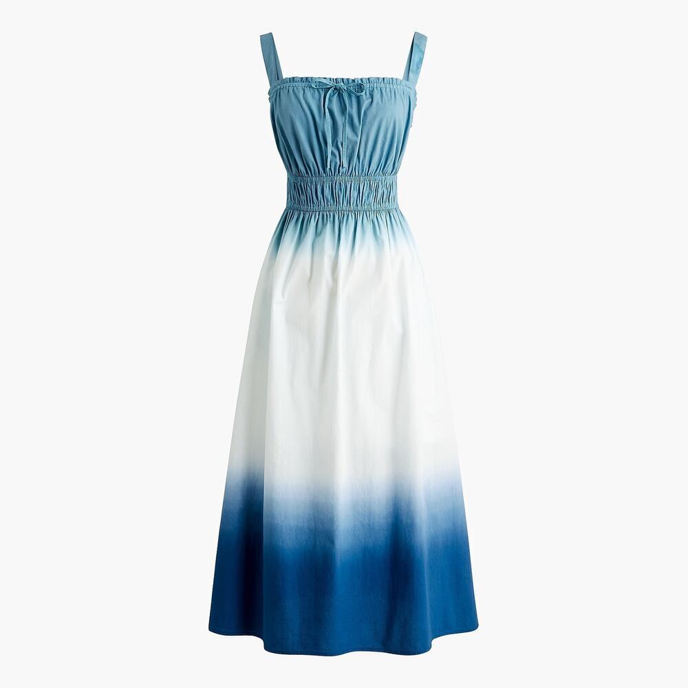 J.Crew Factory Ombré midi dress Blue Drip Dye Size Small Summer Sundress